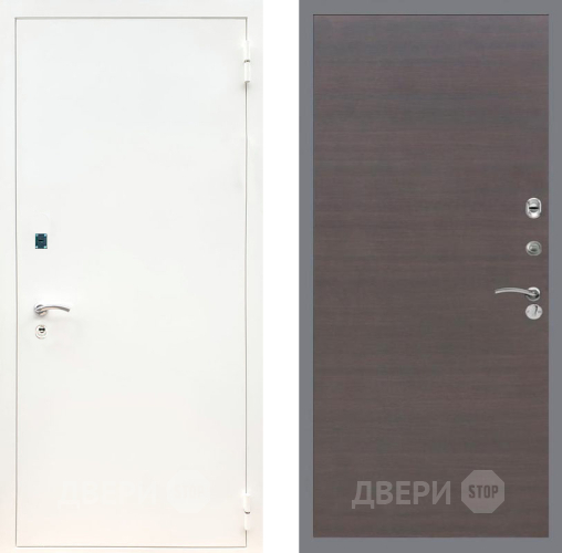 Входная металлическая Дверь Рекс (REX) 1А Белая шагрень GL венге поперечный в Черноголовке