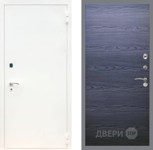 Входная металлическая Дверь Рекс (REX) 1А Белая шагрень GL Дуб тангенальный черный в Черноголовке