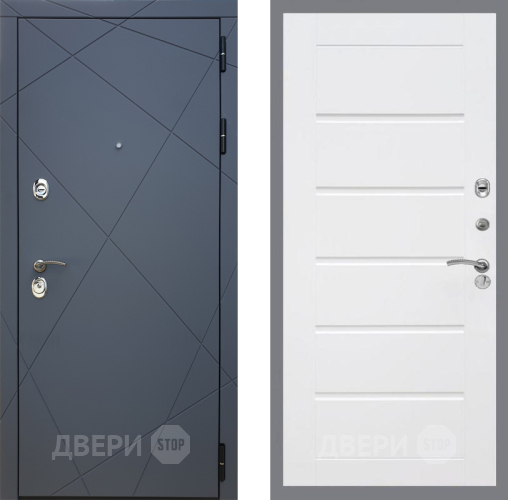 Входная металлическая Дверь Рекс (REX) 13 Силк Титан Сити Белый ясень в Черноголовке