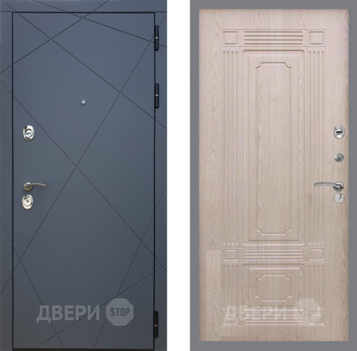 Входная металлическая Дверь Рекс (REX) 13 Силк Титан FL-2 Беленый дуб в Черноголовке