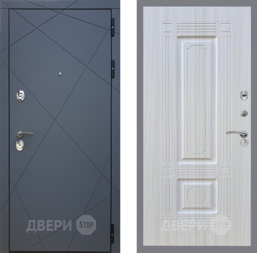 Входная металлическая Дверь Рекс (REX) 13 Силк Титан FL-2 Сандал белый в Черноголовке