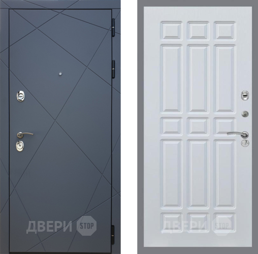 Входная металлическая Дверь Рекс (REX) 13 Силк Титан FL-33 Белый ясень в Черноголовке
