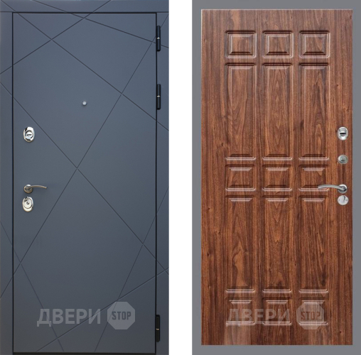 Входная металлическая Дверь Рекс (REX) 13 Силк Титан FL-33 орех тисненый в Черноголовке