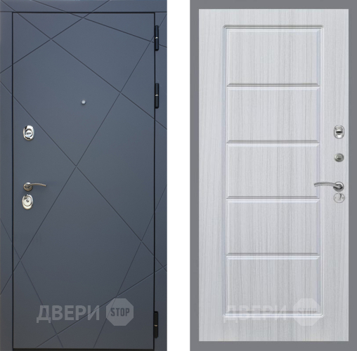 Входная металлическая Дверь Рекс (REX) 13 Силк Титан FL-39 Сандал белый в Черноголовке