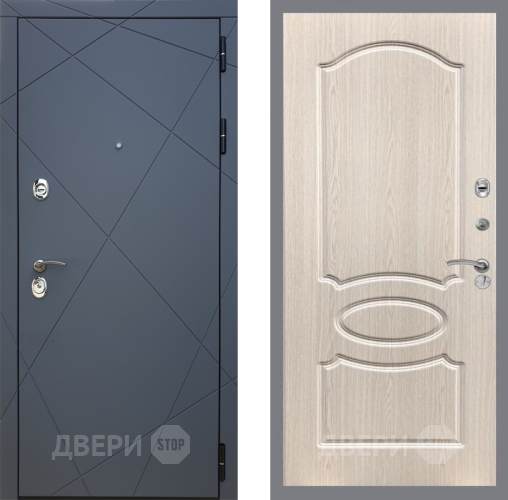 Входная металлическая Дверь Рекс (REX) 13 Силк Титан FL-128 Беленый дуб в Черноголовке