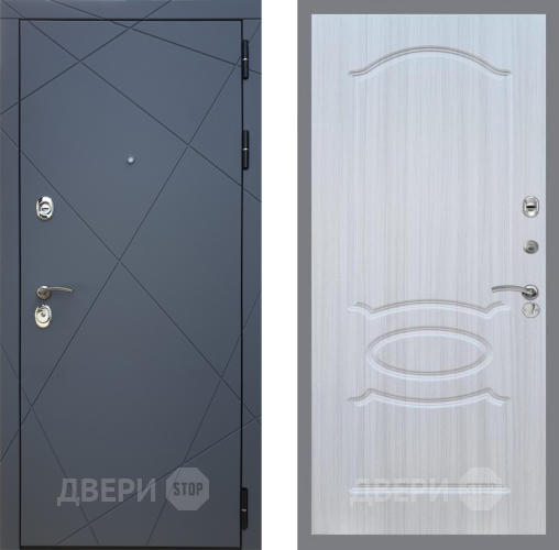 Входная металлическая Дверь Рекс (REX) 13 Силк Титан FL-128 Сандал белый в Черноголовке