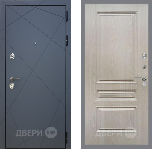 Входная металлическая Дверь Рекс (REX) 13 Силк Титан FL-243 Беленый дуб в Черноголовке