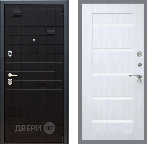 Входная металлическая Дверь Рекс (REX) 12 СБ-14 стекло белое Сандал белый в Черноголовке