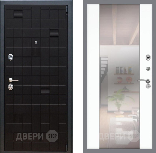 Входная металлическая Дверь Рекс (REX) 12 СБ-16 Зеркало Силк Сноу в Черноголовке