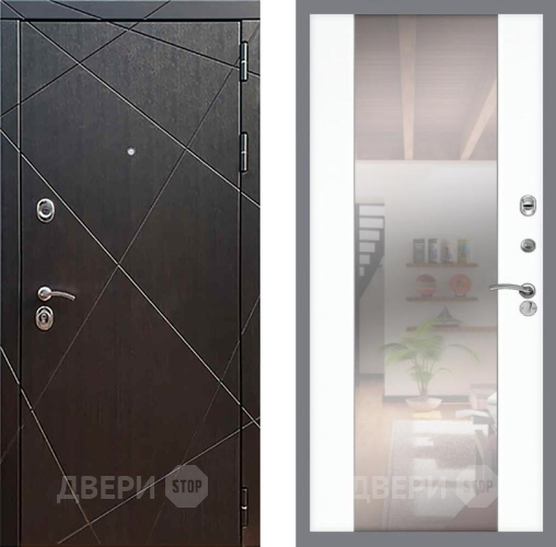 Входная металлическая Дверь Рекс (REX) 13 Венге СБ-16 Зеркало Силк Сноу в Черноголовке