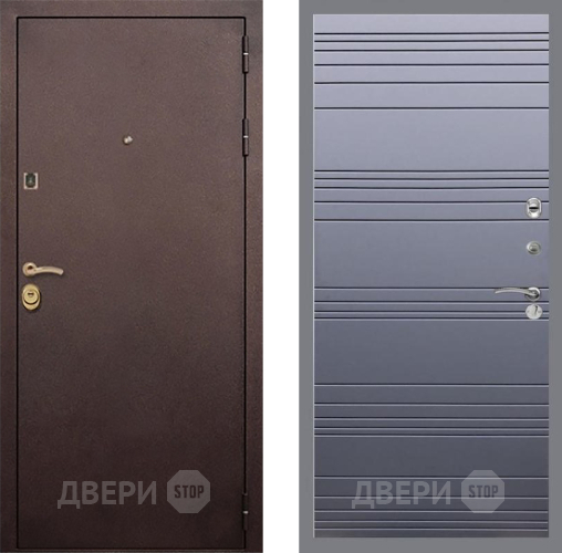 Входная металлическая Дверь Рекс (REX) Лайт 3К Line Силк титан в Черноголовке