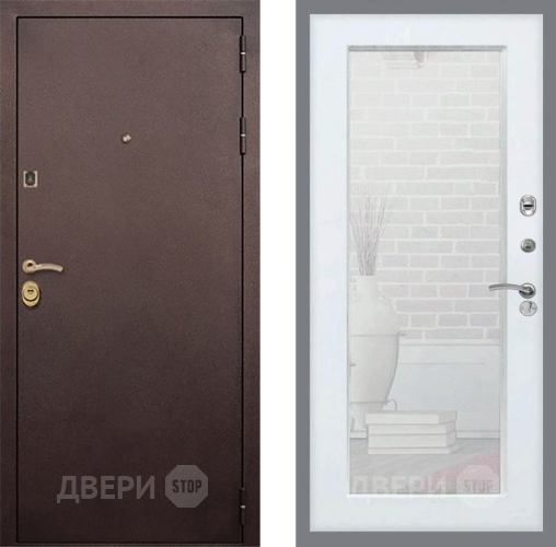 Дверь Рекс (REX) Лайт 3К Зеркало Пастораль Белый ясень в Черноголовке