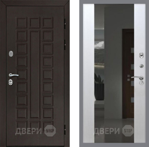 Дверь Рекс (REX) Сенатор 3К СБ-16 Зеркало Белый ясень в Черноголовке