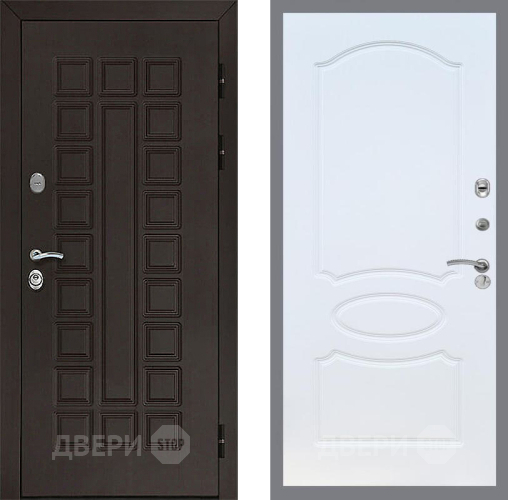 Входная металлическая Дверь Рекс (REX) Сенатор 3К FL-128 Белый ясень в Черноголовке