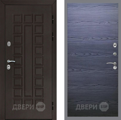 Входная металлическая Дверь Рекс (REX) Сенатор 3К GL Дуб тангенальный черный в Черноголовке