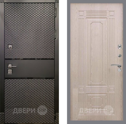 Входная металлическая Дверь Рекс (REX) 15 Черный Кварц FL-2 Беленый дуб в Черноголовке