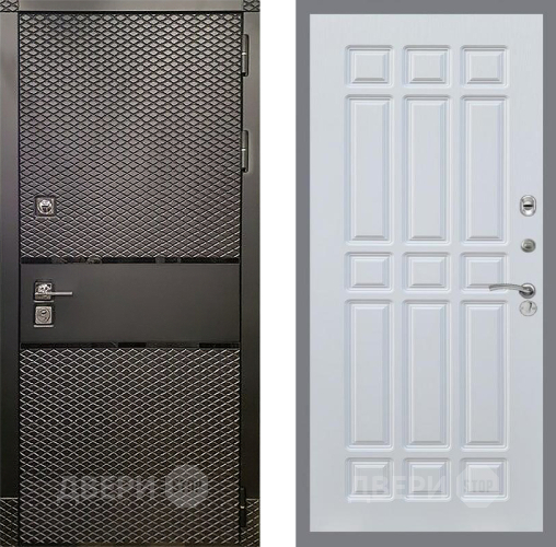 Входная металлическая Дверь Рекс (REX) 15 Черный Кварц FL-33 Белый ясень в Черноголовке