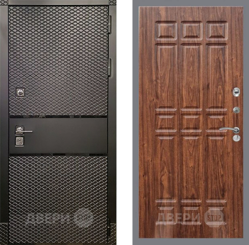 Входная металлическая Дверь Рекс (REX) 15 Черный Кварц FL-33 орех тисненый в Черноголовке