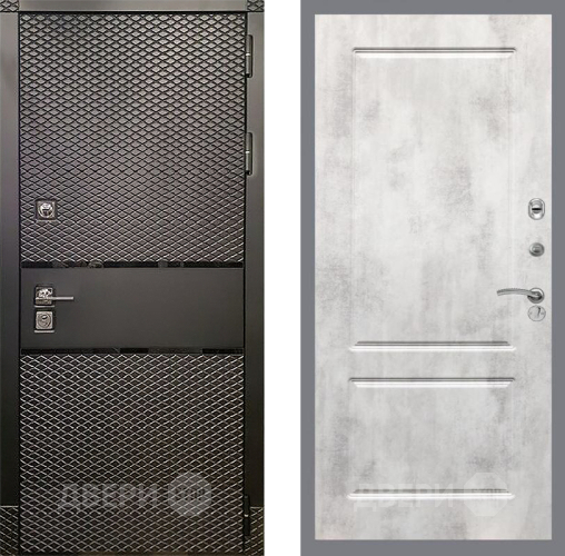 Входная металлическая Дверь Рекс (REX) 15 Черный Кварц FL-117 Бетон светлый в Черноголовке