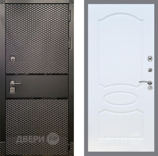 Входная металлическая Дверь Рекс (REX) 15 Черный Кварц FL-128 Белый ясень в Черноголовке