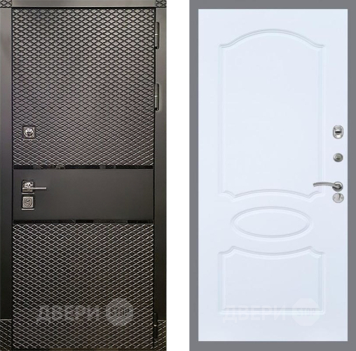 Входная металлическая Дверь Рекс (REX) 15 Черный Кварц FL-128 Силк Сноу в Черноголовке
