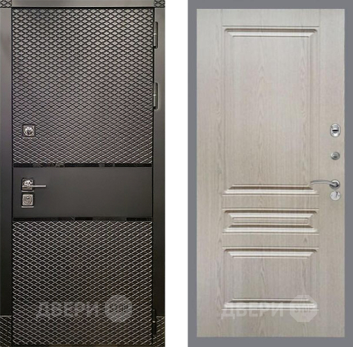 Входная металлическая Дверь Рекс (REX) 15 Черный Кварц FL-243 Беленый дуб в Черноголовке