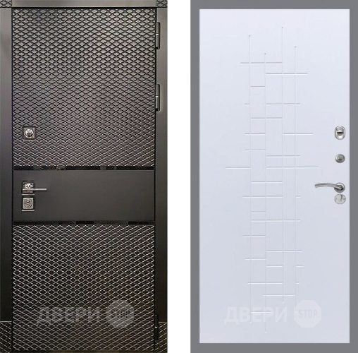 Входная металлическая Дверь Рекс (REX) 15 Черный Кварц FL-289 Белый ясень в Черноголовке