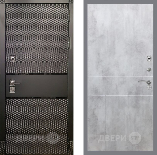 Входная металлическая Дверь Рекс (REX) 15 Черный Кварц FL-290 Бетон светлый в Черноголовке
