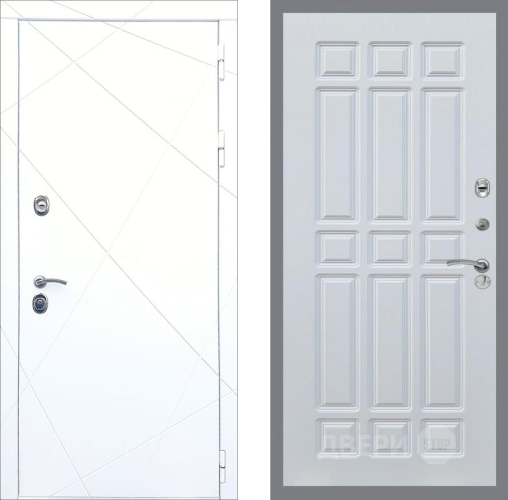 Входная металлическая Дверь Рекс (REX) 13 Силк Сноу FL-33 Белый ясень в Черноголовке