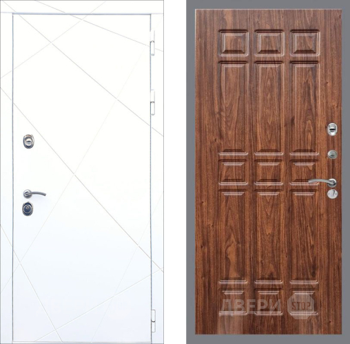 Входная металлическая Дверь Рекс (REX) 13 Силк Сноу FL-33 орех тисненый в Черноголовке