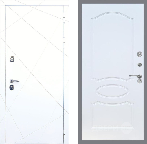 Входная металлическая Дверь Рекс (REX) 13 Силк Сноу FL-128 Белый ясень в Черноголовке