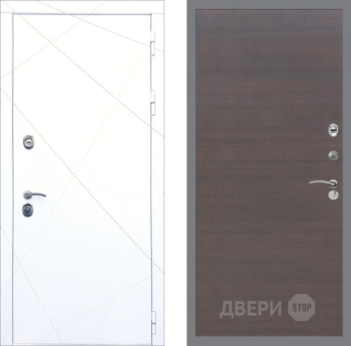 Входная металлическая Дверь Рекс (REX) 13 Силк Сноу GL венге поперечный в Черноголовке