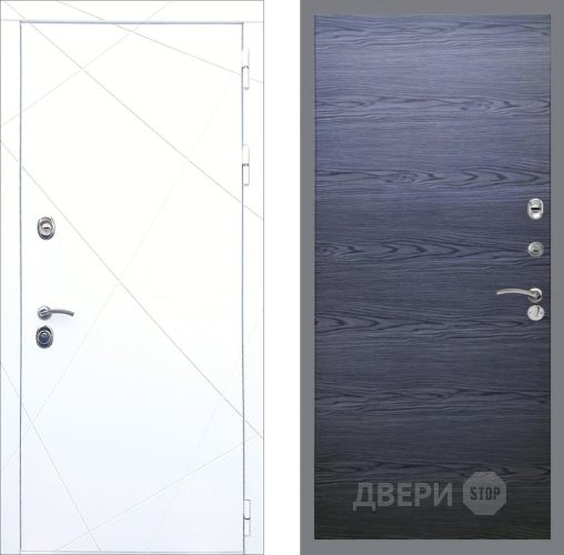 Входная металлическая Дверь Рекс (REX) 13 Силк Сноу GL Дуб тангенальный черный в Черноголовке