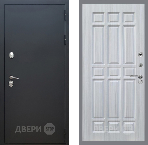 Входная металлическая Дверь Рекс (REX) 5 Черный Муар FL-33 Сандал белый в Черноголовке