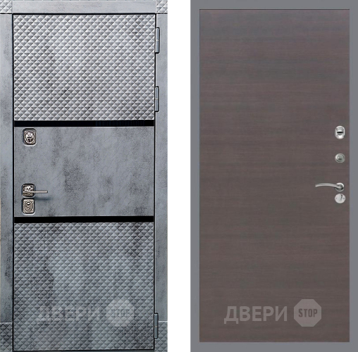 Входная металлическая Дверь Рекс (REX) 15 Бетон Темный GL венге поперечный в Черноголовке