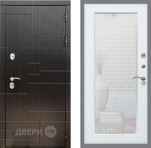 Входная металлическая Дверь Рекс (REX) 20 Зеркало Пастораль Белый ясень в Черноголовке