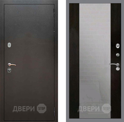Входная металлическая Дверь Рекс (REX) 5 Серебро Антик СБ-16 Зеркало Венге в Черноголовке