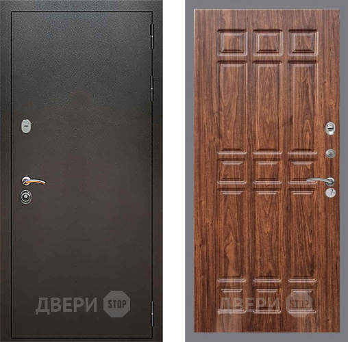 Входная металлическая Дверь Рекс (REX) 5 Серебро Антик FL-33 орех тисненый в Черноголовке