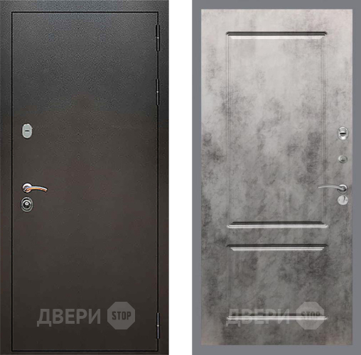 Дверь Рекс (REX) 5 Серебро Антик FL-117 Бетон темный в Черноголовке