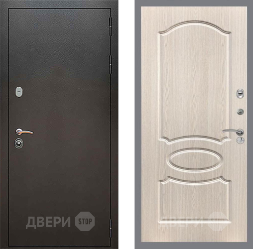 Входная металлическая Дверь Рекс (REX) 5 Серебро Антик FL-128 Беленый дуб в Черноголовке