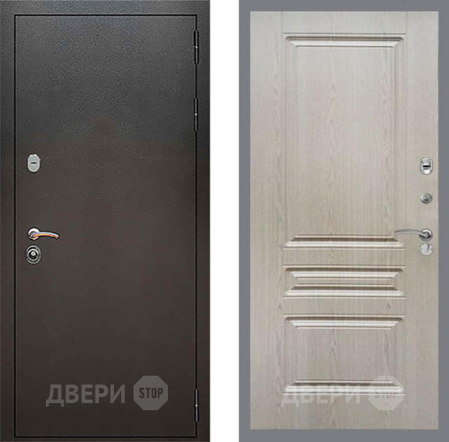 Входная металлическая Дверь Рекс (REX) 5 Серебро Антик FL-243 Беленый дуб в Черноголовке