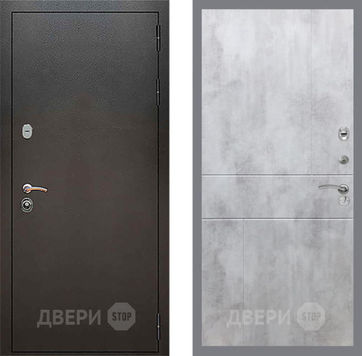 Входная металлическая Дверь Рекс (REX) 5 Серебро Антик FL-290 Бетон светлый в Черноголовке