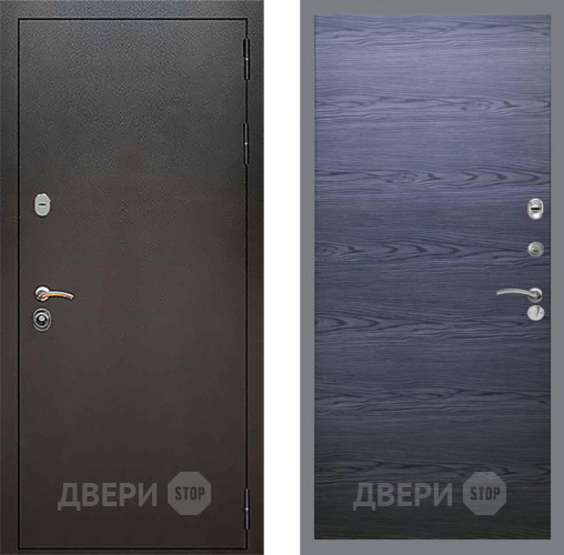 Входная металлическая Дверь Рекс (REX) 5 Серебро Антик GL Дуб тангенальный черный в Черноголовке