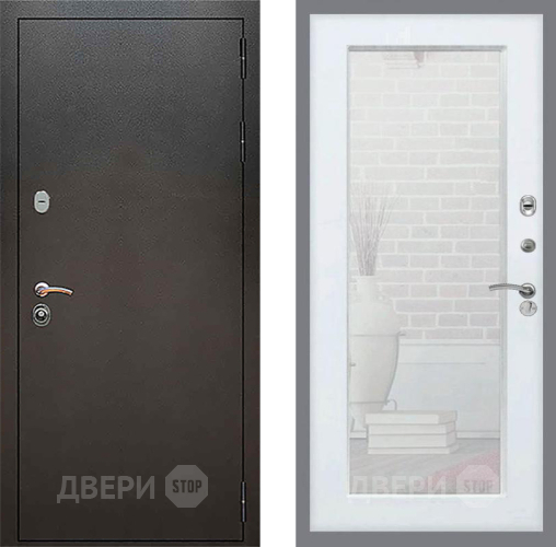 Входная металлическая Дверь Рекс (REX) 5 Серебро Антик Зеркало Пастораль Силк Сноу в Черноголовке