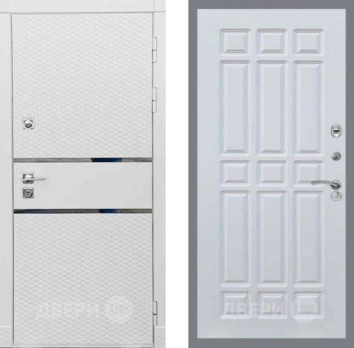 Входная металлическая Дверь Рекс (REX) 15 Силк Сноу FL-33 Белый ясень в Черноголовке
