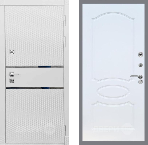 Входная металлическая Дверь Рекс (REX) 15 Силк Сноу FL-128 Белый ясень в Черноголовке