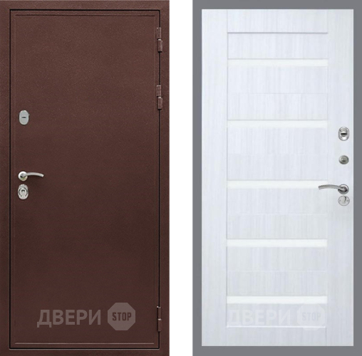 Входная металлическая Дверь Рекс (REX) 5А СБ-14 стекло белое Сандал белый в Черноголовке