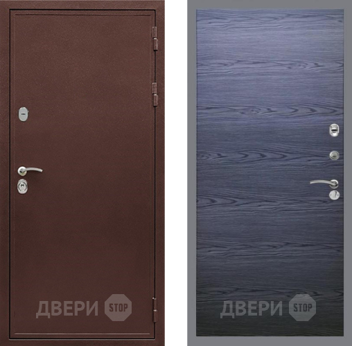Входная металлическая Дверь Рекс (REX) 5А GL Дуб тангенальный черный в Черноголовке