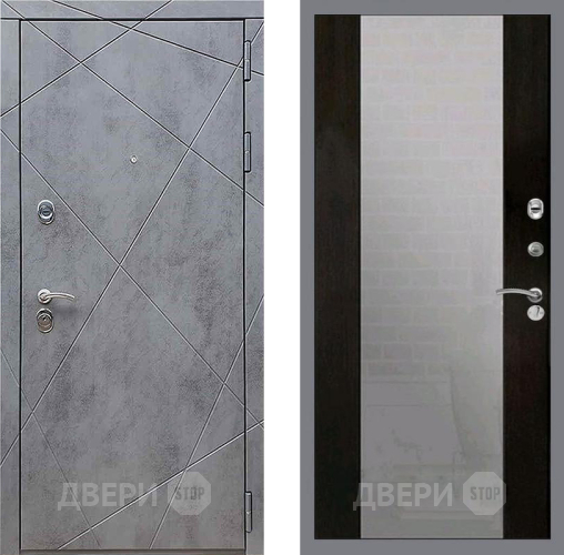 Входная металлическая Дверь Рекс (REX) 13 Бетон Темный СБ-16 Зеркало Венге в Черноголовке