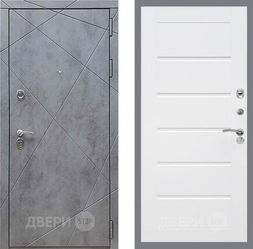 Входная металлическая Дверь Рекс (REX) 13 Бетон Темный Сити Белый ясень в Черноголовке